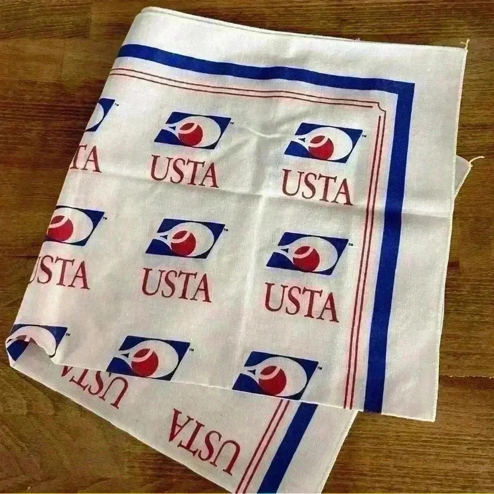 Vintage USTA United States Tennis Association Cotton Scarf